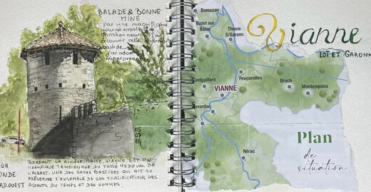 Vianne, page de carnet — Michèle Buisson Chaboche